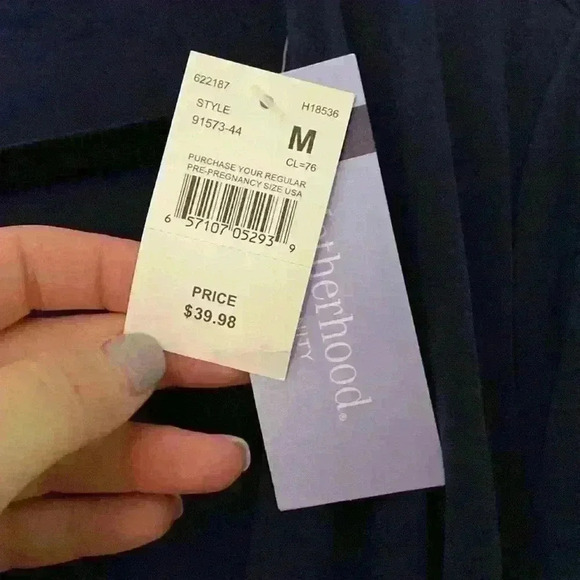 Motherhood Maternity Navy Blue Tie Front Nursing Top - Picture 3 of 6